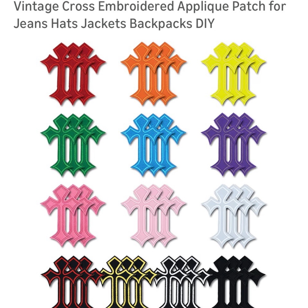 Colorful Cross Embroidered Applique Patches